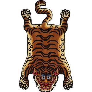 Håndtuftet uldtæppe Tiger