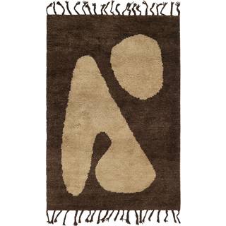 Abstract Rug - Brown/Off-white - 80 x 120 cm