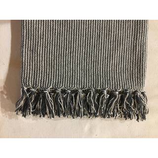 Dacore Plaid Bomuld 125 x 150 cm. - Mælkedrengestrib Grå/Hvid