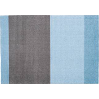 Tica smudsmåtte/løber 90x130cm i polyamid striber vandret lyseblå/dusty/stålgrå