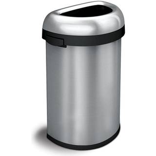 Simplehuman halvrund affalsspand 60 liter i rustfrit stål