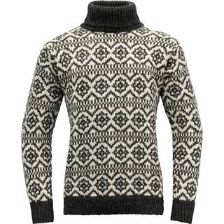 Devold Unisex Hoddevik Wool High Neck Anthracite/Off White, ANTHRACITE/OFFWHITE, XS