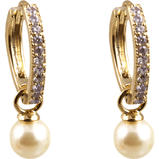 Lily and Rose Petite Kennedy hoops earrings - Ivory pearl (Gold)