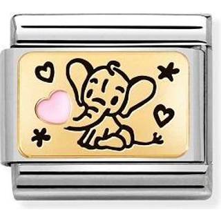 Nomination Gold Pink Elephant Charm
