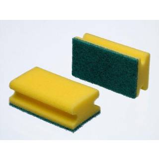 Scotch-Brite Syntetiske skuresvampe, Grøn/gul, 70 mm x 130 mm