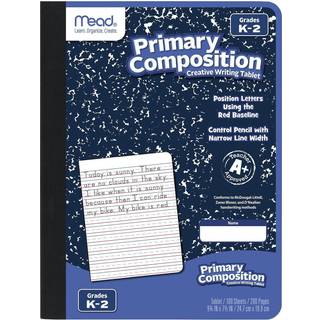 Mead Prim?r komposition Notebook Wide Destiled Paper Grades K-2 Writing Workbook 9-3/4 """" X 7-1/2 """" 100 Sheets Blue Marble (09902)