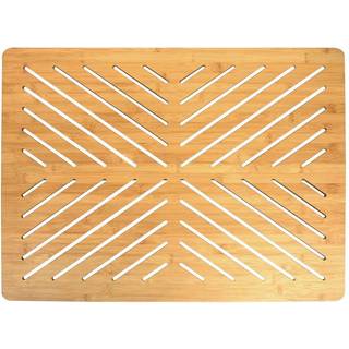 Oceanstar bambusgulv ikke-skridsikre gummifødder bademåtte en størrelse naturlig FM1750CNC