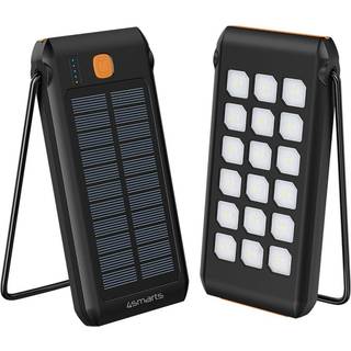4Smarts TitanPack 10.000 mAh solcelle powerbank m. stand, 18W PD & QC 3.0, Sort