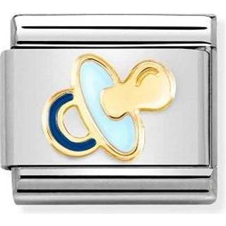 Nomination Classic - COMPOSABLE CLASSIC BLUE PACIFIER - 030272/63 - gold