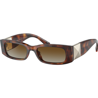Valentino Kvinde VA4105 5011T5 Outlet solbriller Plast Havana Brun Firkantet Polariseret Skygge