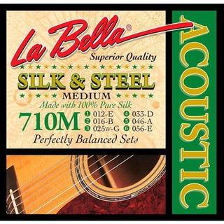 La Bella 710m Silk & Steel-Medium 6-streng akustisk guitarstreng 12-56