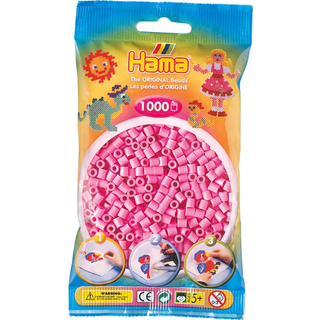 Hama rørperler 1000 stk. - lyserøde (På lager i varehus)