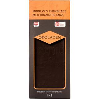 Økoladen Chokolade mørk orange/knas Ø 70% (75 g)