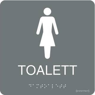 Skilte i punktskrift Toilet damer, 150 x 150 mm
