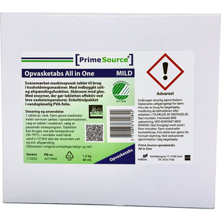 Prime Source Mild opvasketabs All-In-One, 80 stk.