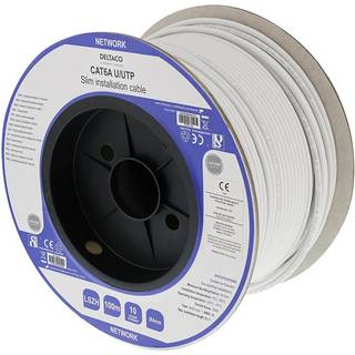 DELTACO Netværkskabel - Cat6a U/UTP - installation kabel - 100m - Hvid - Slim