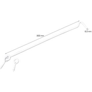Dørkrog Ø6 x 300 mm hvid 2 stk.