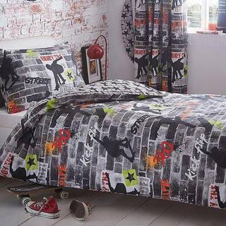 Tricks, skateboard og graffiti – sengetøj til enkeltseng
