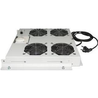 Intellinet 4-Fan Ventilation Unit for 19 Racks, Roof Mount, Thermostat, Grey Bakke til blæser i rack 1-pack Grå