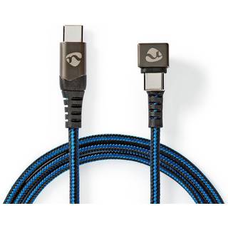 Nedis USB-kabel | USB 2.0 | USB-C™ Han | USB-C™ Han | 480 Mbps | Guldplateret | 2.00 m | Runde | Flettet / Nylon | Blå / Sort | Cover Window Box
