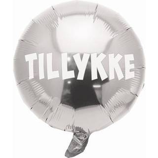 Sølv folieballon Tillykke