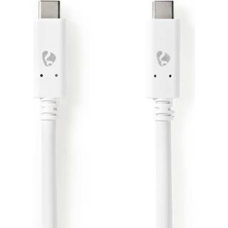 Nedis USB-kabel | USB 3.2 Gen 2 | USB-C™ Han | USB-C™ Han | 100 W | 4K@60Hz | 10 Gbps | Nikkelplateret | 1.00 m | Runde | PVC | Hvid | Box