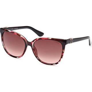 Guess Kvinde GU7864 55T Solbriller Injiceret Havana Bordeaux Rund Normal Skygge