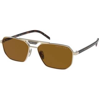 Prada Mand PR 58YS ZVN5Y1 Solbriller Metal Guld Brun Firkantet Polariseret