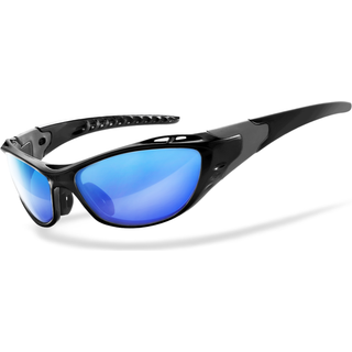 HSE - SportEyes | Sportbrille, Fahrradbrille, Sonnenbrille, Bikerbrille, Radbrille | SEHSTÄRKE möglich | X-SIDE 2.0 - laser blue