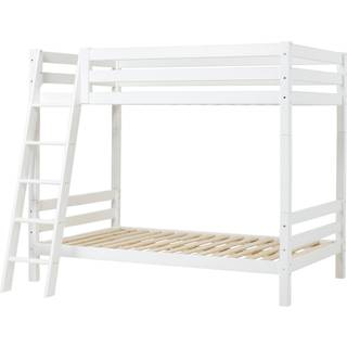 Hoppekids ECO Luxury - Høj Etageseng - 120x200 cm. - Skrå Stige - Hvid
