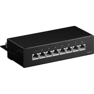 CAT 6 STP skærmet patch panel, 8 port | Sort | PRIS-MATCH