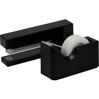 Jam Paper Office & Desk Sets - 1 Stapler & 1 Tape Dispenser - Black - 2/Pack