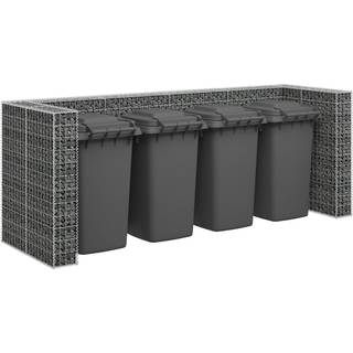 Gabionvæg Til Affaldsspand 320X100X120 Cm Galvaniseret Stål