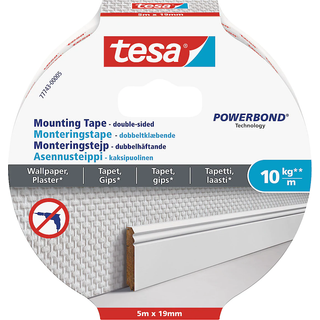 Tesa monteringstape til tapet 5mx19 klar 77743 dobbeltklæbende