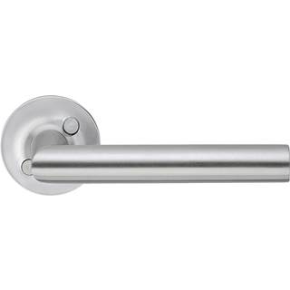 Beslagsboden dørgreb med roset, udendørs, 125 mm, børstet rustfrit stål