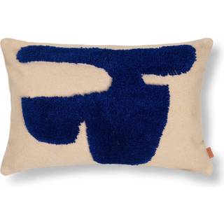 Ferm Living Lay rektangulær pude 40x60 cm Sand/Bright Blue