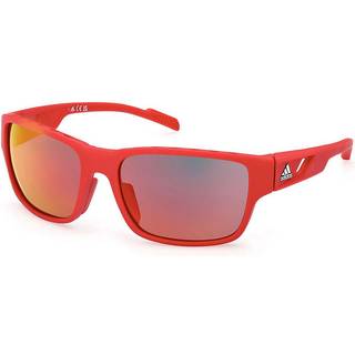 Adidas Sport Mand SP0069 66L Solbriller Plast Rød Rød Firkantet Normal Spejl