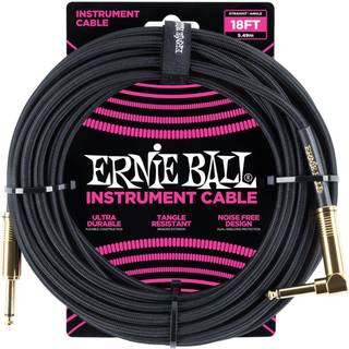 Ernie Ball 6086 Guitar Kabel (Sort, 5,4m)