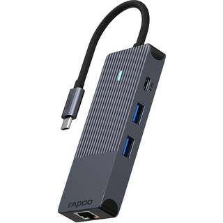 RAPOO UCM-2004 8-i-1 USB-C Multiport Adapter-hub (sort)