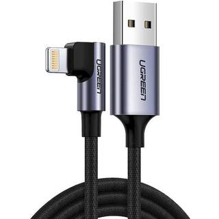 Vinklet USB-A til Lightning Kabel - Ugreen US299 - 1m - Sort