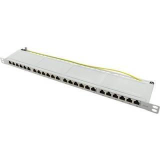 LogiLink Cat.6A Patch Panel 24 ports shielded 19 inch rack mount only 0.5U light grey