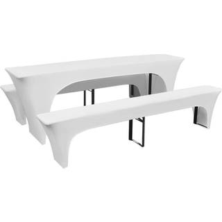 3 betræk til ølbord og bænke 220x50x80 cm stræk hvid