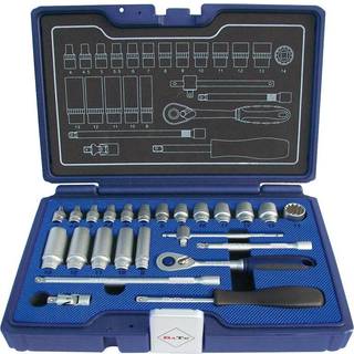 BATO Topnøglesæt 1/4" SplineLock 24 dele 4-14mm kort. 8-13mm lang. (1332)