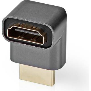 Nedis HDMI™ Adapter | HDMI™ Han / HDMI™ Stik | HDMI ™ -udgang | Guldplateret | Vinkel 270° | Aluminium | Gun Metal Grå | 1 stk. | Cover Window Box