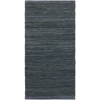 Rug Solid - Tæppe m. læder, dark grey - 60x90 cm