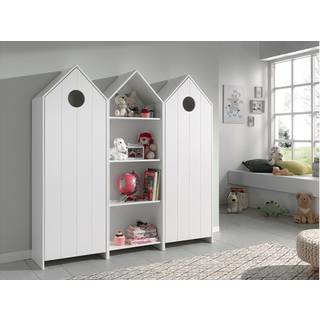 Børneskabssæt med reol – Casami, flerfarvet/ hvid