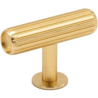 Beslag design T Rille knop, børstet messing