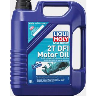 Delsyntetisk DFI-motorolie til 2-takt Liqui Moly Marine 2T DFI Motor Oil, NMMA TC-W3, 5 liter, til direkteindsprøjtede påhængsmotorer (Evinrude E-Tec &amp; Mercury DFI)
