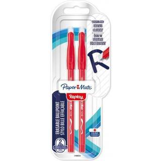 Paper Mate Replay Erasable Ballpoint Pen | Medium spids (1,0 mm) | Rød | 2 styk
