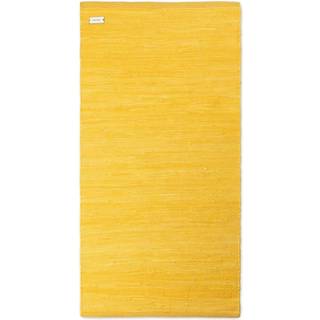 Rug Solid Cotton Tæppe 65x135 Cm - Ensfarvede tæpper Bomuld Raincoat Yellow - 20237